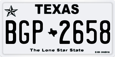 TX license plate BGP2658