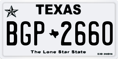 TX license plate BGP2660
