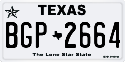 TX license plate BGP2664