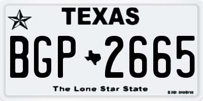 TX license plate BGP2665
