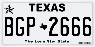 TX license plate BGP2666