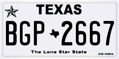 TX license plate BGP2667