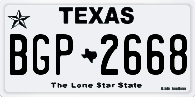 TX license plate BGP2668