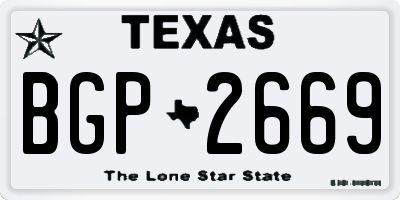 TX license plate BGP2669
