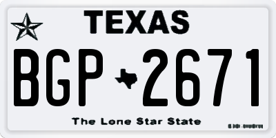 TX license plate BGP2671
