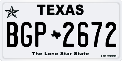TX license plate BGP2672