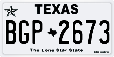 TX license plate BGP2673
