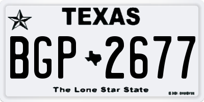 TX license plate BGP2677