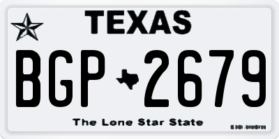 TX license plate BGP2679