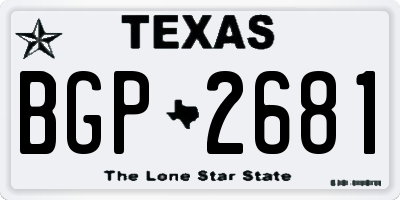 TX license plate BGP2681