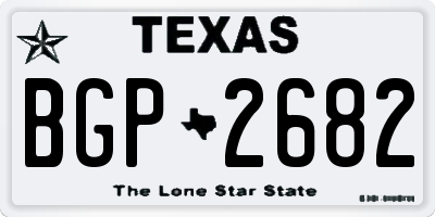 TX license plate BGP2682