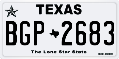 TX license plate BGP2683