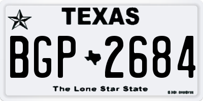 TX license plate BGP2684