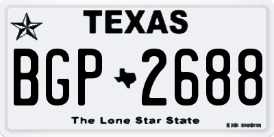 TX license plate BGP2688