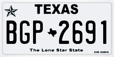 TX license plate BGP2691