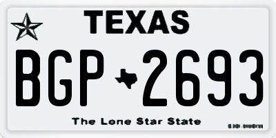TX license plate BGP2693