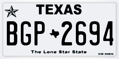 TX license plate BGP2694