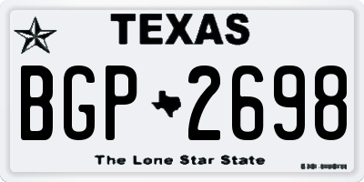 TX license plate BGP2698