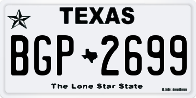 TX license plate BGP2699