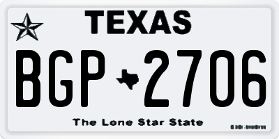 TX license plate BGP2706