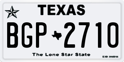 TX license plate BGP2710