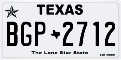TX license plate BGP2712