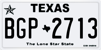 TX license plate BGP2713