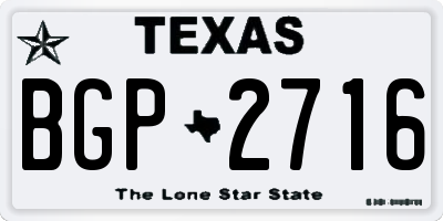 TX license plate BGP2716