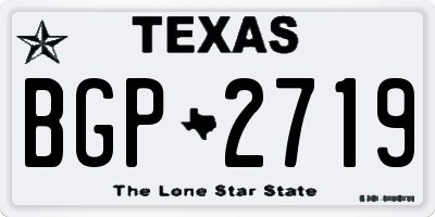 TX license plate BGP2719