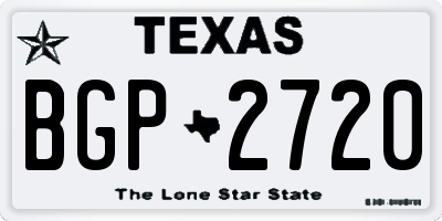 TX license plate BGP2720
