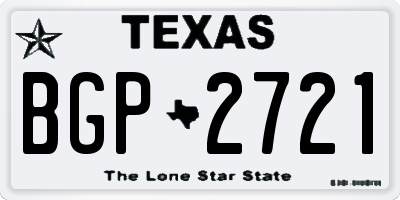 TX license plate BGP2721