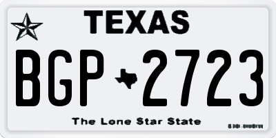 TX license plate BGP2723
