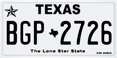 TX license plate BGP2726