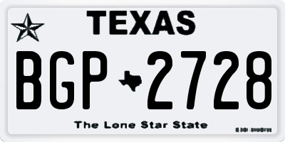TX license plate BGP2728