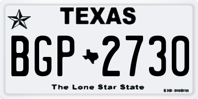 TX license plate BGP2730