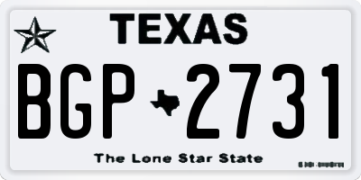 TX license plate BGP2731