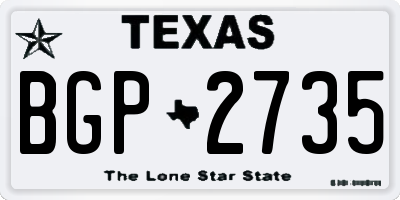 TX license plate BGP2735