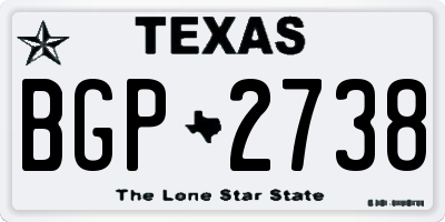TX license plate BGP2738