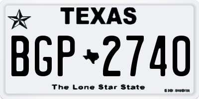 TX license plate BGP2740