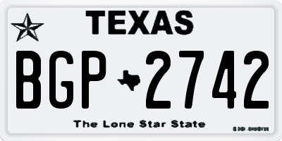 TX license plate BGP2742