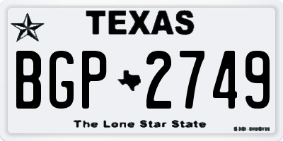 TX license plate BGP2749