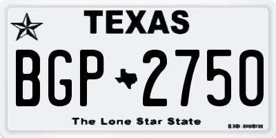 TX license plate BGP2750