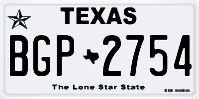 TX license plate BGP2754