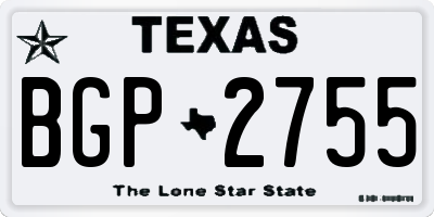 TX license plate BGP2755