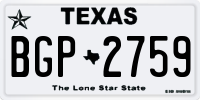 TX license plate BGP2759