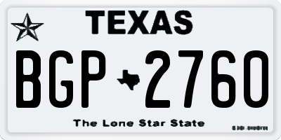 TX license plate BGP2760