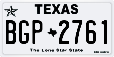 TX license plate BGP2761