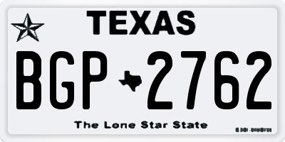 TX license plate BGP2762