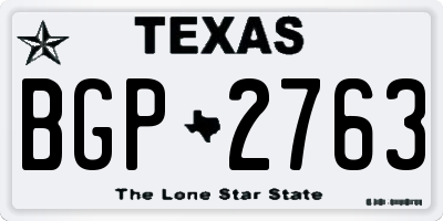 TX license plate BGP2763