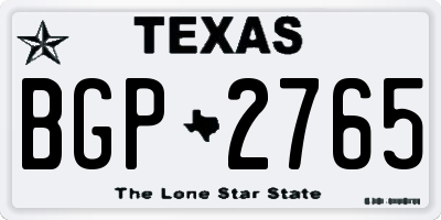 TX license plate BGP2765